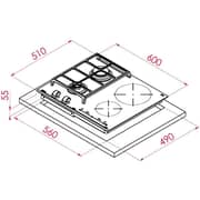 TEKA HOB JZC 64322 ABN BK Gas on glass + Induction hob with Direct Functions and 4 cooking zones in 60cm