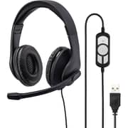 Hama 139924 HS-USB300 Stereo Wired On Ear Headset Black