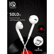IQ Touch Wired Stereo Earphone With Lightning Connector White - Solo-S7