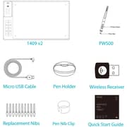 Huion Inspiroy WH1409 V2 Wireless Digital Graphic Drawing Tablet