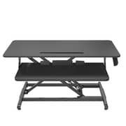 Ibama Height Adjustable Standing Desk Converter, 35 Inch Computer Table top | Stand Up Desk | Fits Dual Monitors | Ergonomic Deep Keyboard Tray