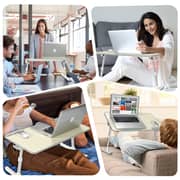 Ibama Portable Laptop Stand Table Height And Angle Adjustable Desk Folding Table For Writing In Bed, Sofa And Couch With Anti Slip Pad