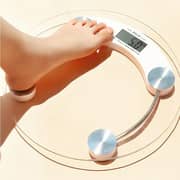 Electronic Round Thick Tempered Glass Electronic Digital Personal Bathroom Health Body Weight Weighing Scale Digital Human Body - 180KG