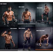 Maxstrength Adjustable Dumbbells Set 30kg, Multifunctional Weights Dumbbell & Kettlebell & Barbell Set