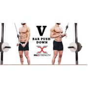 X Max Strength Barbel Machine Cable Attachment V Shape Non Silip Bar Tricep Push Down Handle Close Grip Multi Gym Pull Down Triceps Bar