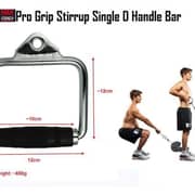 X Max Strength Barbell Machine Attachment Rope Pro Grip Stirrup D Handle Cable Bar Triceps Rope, Hook & Chain | Handles Home Gym Fitness Equipment