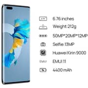Huawei Mate 40 Pro 256GB Black 5G Dual Sim Smartphone + VIDB19 Watch GT2 Pro + CP62