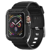 Spigen Rugged Armor PRO Designed for Apple Watch Band with Case for Series 9/8/7 (45mm) and Series SE2/6/SE/5/4 (44mm) - Black