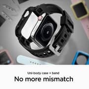 Spigen Rugged Armor PRO Designed for Apple Watch Band with Case for Series 9/8/7 (45mm) and Series SE2/6/SE/5/4 (44mm) - Black