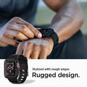 Spigen Rugged Armor PRO Designed for Apple Watch Band with Case for Series 9/8/7 (45mm) and Series SE2/6/SE/5/4 (44mm) - Black