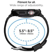 Spigen Rugged Armor PRO Designed for Apple Watch Band with Case for Series 9/8/7 (45mm) and Series SE2/6/SE/5/4 (44mm) - Black