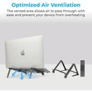 Promate Aluminum Multi Angle Origami Laptop Stand Grey