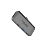 Promate USB-C Hub with 100W Type-C Power Delivery, USB 3.0 Port, 4K HDMI, 3.5mm Port,PadHub-Pro Grey