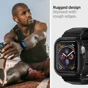 Spigen Rugged Armor PRO designed for Apple Watch Band with Case for Series 8/7 (41mm) and Series SE2/6/SE/5/4 (40mm) - Black