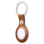 Apple AirTag Leather Key Ring - Saddle Brown