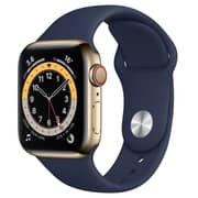 Apple Watch Series 6 GPS+Cellular 40mm Gold Stainless Steel Case with Deep Navy Sport Band - Middle East Version