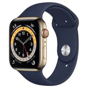 Apple Watch Series 6 GPS+Cellular 44mm Gold Stainless Steel Case with Deep Navy Sport Band - Middle East Version