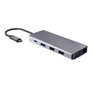 Powerology 11 In 1 USB-C 60W USB-C Power Delivery Input 3.0 Super Speed Data Transmission Hub Grey