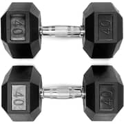Harley Fitness 40 kgs Rubber Coated Fixed Hex Dumbbell (1Pair )
