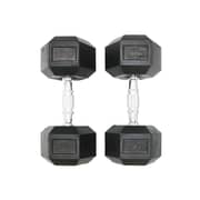 Harley Fitness 15kgs Rubber Coated Fixed hex Dumbbell Set