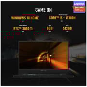 ASUS TUF Dash F15 (2020) Gaming Laptop - 10th Gen / Intel Core i5-10300H / 15.6inch FHD / 8GB RAM / 512GB SSD / 4GB NVIDIA GeForce RTX 3050 Ti Graphics / Windows 10 Home / Eclipse Grey / Middle East Version - [FX516PE-HN004T]