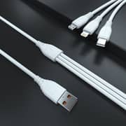 Dudao 3 In 1 USB Charging Cable 1m White