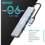 Bwoo INBOHU600TC 6 In 1 Type-C Hub Grey