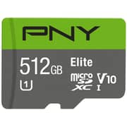 PNY Elite Micro SDXC Memory Card 512GB Grey/Green PSDU512U190ELG