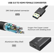محول كابل USB 3.0 إلى Hdmi، كابل محول صوت فيديو عالي الدقة 1080 بكسل 60 هرتز USB 3.0 إلى Hdmi