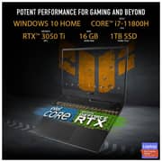 Asus FX506HE-HN009T i7-11800H Gaming Laptop - Intel Core i7 2.3GHz 16GB 1TB 4GB Win10 15.6inch FHD Grey Metal English/Arabic NVIDIA GeForce RTX 3050 Ti