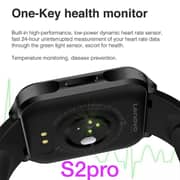 Lenovo S2 Pro Smartwatch 1.69'' Hd Screen Waterproof Fitness Heart Rate Monitor Sleep Monitoring - Black