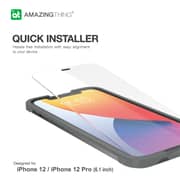 Amazing Thing Supreme Glass For Iphone 12 And Iphone 12 Pro Screen Protector (6.1 Inch) Tempered Glass With Dust Filter And Easy Install Tray - [sky View 2.75d]
