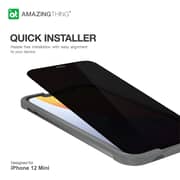 Amazing Thing Privacy Supreme Glass Full Cover For Iphone 12 Mini Screen Protector (5.4 Inch) Tempered Glass With Dust Filter And Easy Install Tray - [privacy 2.75d]