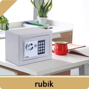Rubik Mini Digital Safe Box Security Locker For Passport Cash Jewelry Smartphones (17x23x17cm) White