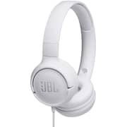 JBL Tune 500 Wired Pure Bass On Ear Headphones - White