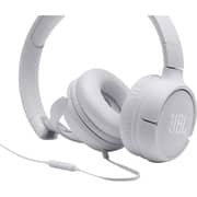 JBL Tune 500 Wired Pure Bass On Ear Headphones - White