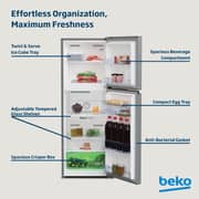 Beko 250L Top Mount Refrigerator, NeoFrost Dual Cooling, Silver - RDNT300XS