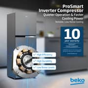 Beko 250L Top Mount Refrigerator, NeoFrost Dual Cooling, Silver - RDNT300XS