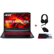 Acer Nitro 5 Gaming Laptop Core i7-10750H 2.60GHz 16GB 1TB SSD DOS 15.6inch FHD Black English/Arabic Keyboard 6GB Nvidia GeForce GTX 1660Ti Graphics + Headset + Mouse + Mousepad Bundle