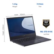 Asus Expertbook P2 Notebook Laptop Core i5-10210U 1.60GHz 8GB 1TB HDD Intel UHD Graphics FreeDOS 14inch FHD Start Black English/Arabic Keyboard