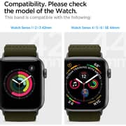 Spigen Lite Fit Band designed for Apple Watch Band Series 8/7 (45mm), Series 6/SE/5/4 (44mm) and Series 3/2/1 (42mm) Nylon Solo Loop - Khaki