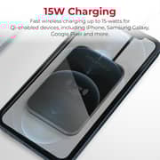 Promate Wireless Charger, Ultra-slim Mettalic Qi-certified 15w Fast Wireless Charging Pad With Usb-c Input, Surge Protection And Anti Slip Base For Iphone 12 Pro/airpods Pro/galaxy S21, Auracard-15w