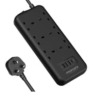 Promate Power Strip With 20w Usb-c Pd, 6 Ac Plugs, Qc 3.0, Dual Usb Ports, 2m Cord, Powercord32w-2m
