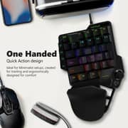 Vertux Combat QuickStrik One-Handed Gaming Keypad With Joystick Black