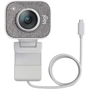 كاميرا ويب كاميرا البث الحي المباشر، دقة عالية 1080 بيكسل مع Usb-c ليوتيوب، والألعاب الحماسية، الكمبيوتر المكتبي/ أجهزة ماك - أبيض من لوجيتيك