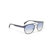 Italia Independent Unisex Round Shape Sunglasses With Navy Blue Thin Metal Frame 020.021