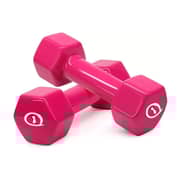 Sparnod Fitness Anti-slip And Anti-roll Hex Vinyl Dumbbells 1Kg Each X 2 For Workout, Exercise & Fitness