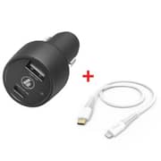 Hama Lightning To USB Type-C Cable 1.5m White+Dual Port Car Charger Black