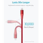 Anker A8452h91 Powerline+ Ii Lightning Cable 3ft Un - Red A8452h91