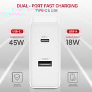Trands 65Watts Dual Port Fast Charger White